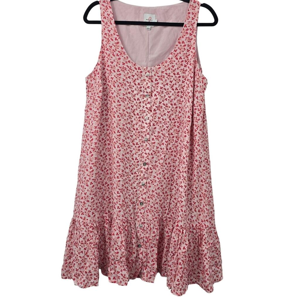 The Nines Dress By Hatch Small Pink Maternity Floral Button Ruffle Sundress